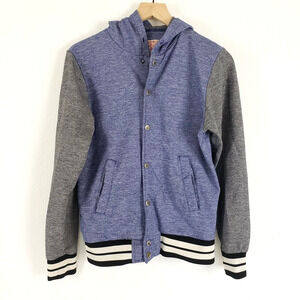 Brooklyn Cloth Womens Size M Juniors Colorblock Hooded Full Zip Jacket Blue